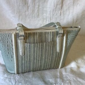 EUC Elegant Brahmin Sky Blue/Grey Crocodile-Embossed Medium Asher Women's Bag!